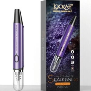 Purple Lookah Seahorse vaporizer with packaging.