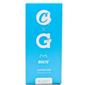 Blue packaging box with logos and product name.