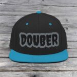 Black and blue cap with 'DOUBER' text on the front.