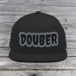 Black snapback hat with bold 'DOUBER' text on front.